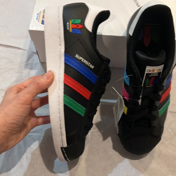 adidas Superstar J 'Colorful Stripes - Core Black' FW5235 - Picture 7 of 15